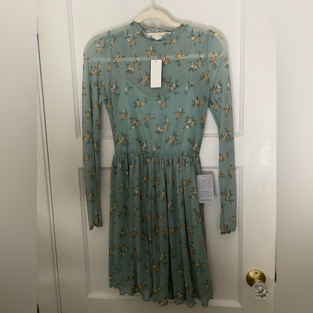 Long sleeve mesh top dress